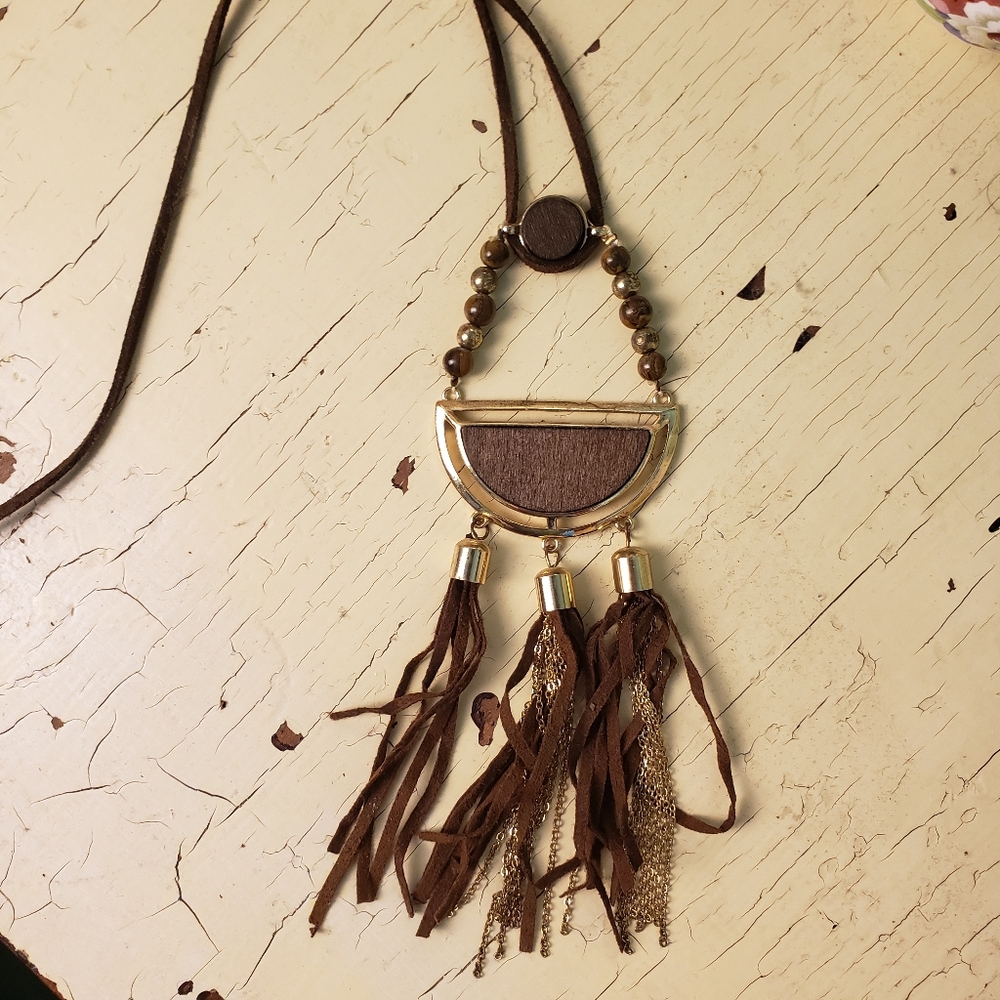 Boho/Country Faux Leather Necklace